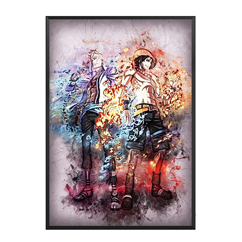 Hd Prints Home Decor Painting One Piece Luffy Pictures Wall Art Modular Canvas Watercolor Anime Poster Modern Bedside Background|Painting & Calligraphy| - Aliexpress