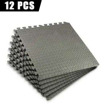 

12 PCS 60x60cm Interlocking Foam Mats Room Garage Gym Tiles Floor Mat Garage Workshop Home Durable Safe Sports Mat Splicing Mats