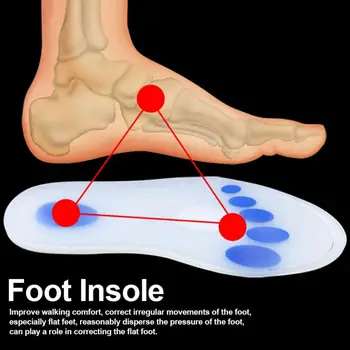 

1 Pair Arch Support Foot Insole Breathable Full Length Unisex Non Slip Soft Silicone Shock Absorption Protection Shoe Pads