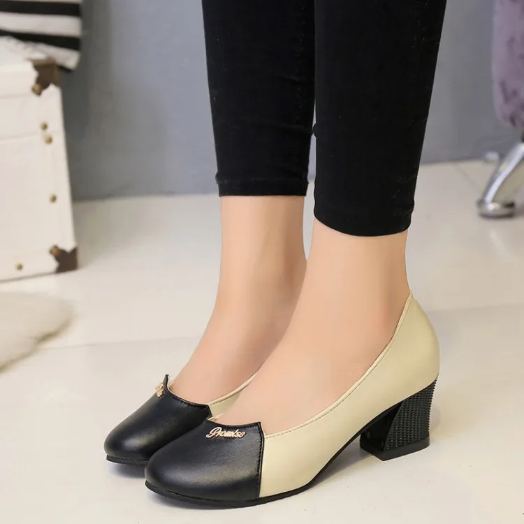 

2017 Autumn WOMEN'S Shoes Korean-style Low-Cut Chunky-Heel round-Toe Foot Covering WOMEN'S Casual Shoes Versatile Slip-on