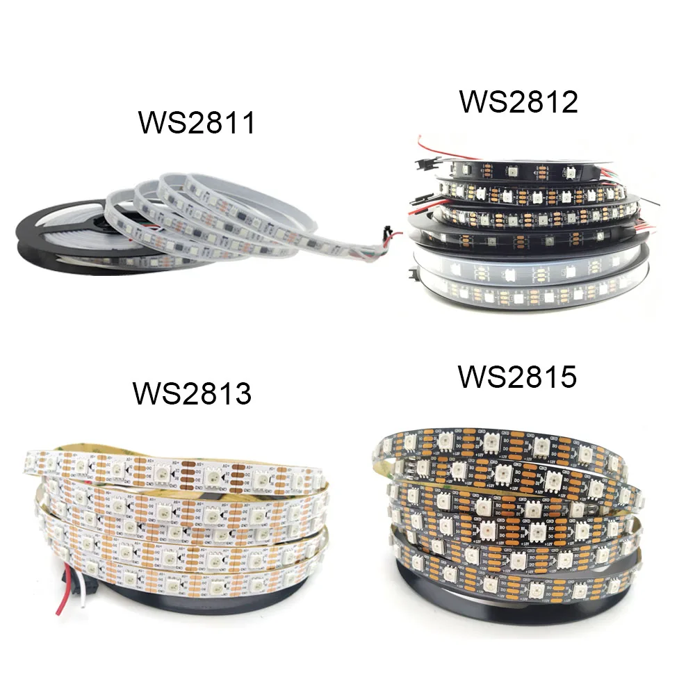 WS2812B WS2811 WS2813 WS2815 светодиодная Пиксельная полоса 5050 RGB индивидуально Адресуемая