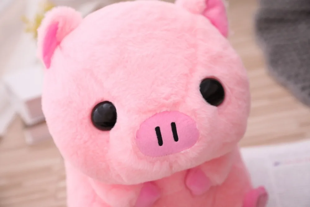 Plush Pink Sitting Pig Toys (12)