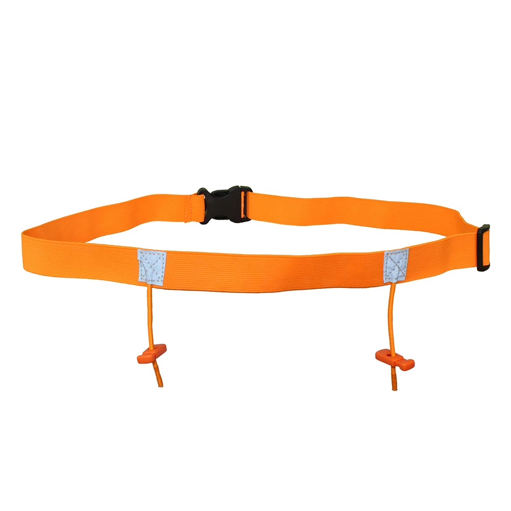 Спортивный Триатлон бег Гонки Регулируемый Номер талии нагрудник ремень держатель с 6 петлей шик - Цвет: Оранжевый