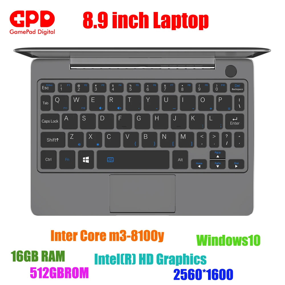 Новое поступление GPD P2 Max 8 9 дюймов ноутбук с сенсорным Экран межядерный m3 8100y 16 ГБ