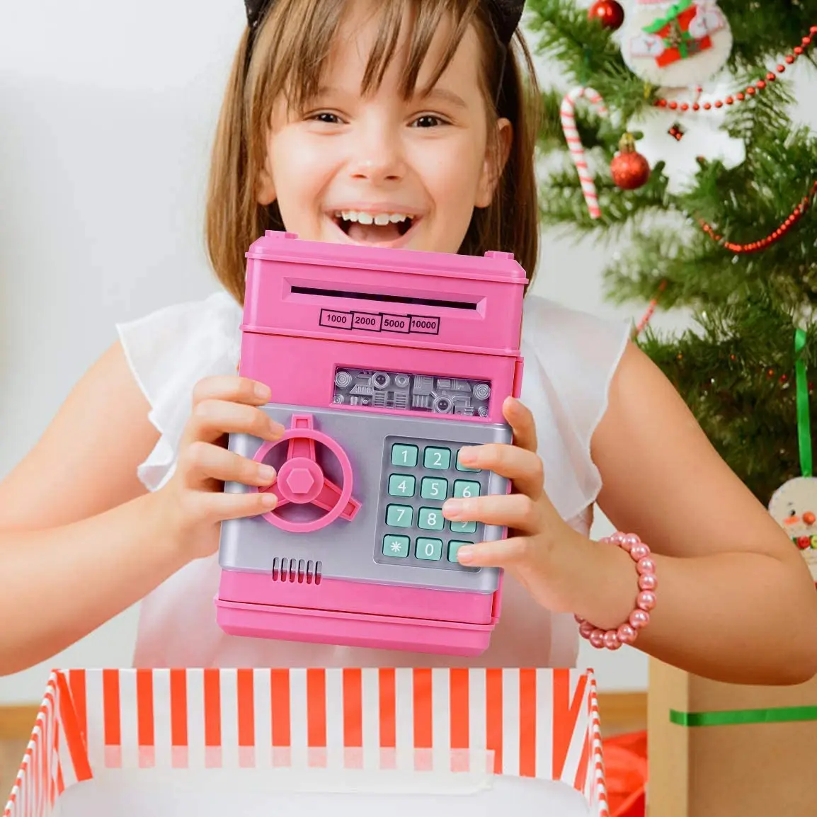 Electronic Password Money Box Code Key Lock Piggy Bank Automatic Coins Cash Saving Money Box Counter Mini Safe Child Gift