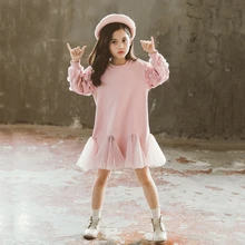 Зимнее детское платье принцессы из плотного бархата; флисовые Детские платья с длинными рукавами для маленьких девочек; розовое хлопковое кружевное платье для маленьких девочек