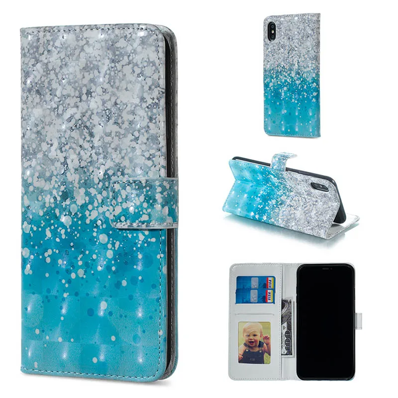 Sea Sand Кожаный бумажник чехол для телефона для samsung Galaxy S6 S7 край S8 S9 плюс S9+ S8+ S10 S10e A320 A520 A6 A8 A7 A9 цветок чехол с откидной крышкой - Цвет: Sea Sand
