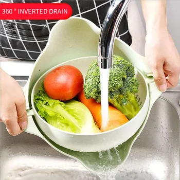 

Wonderlife Double-layer washable basket can be soaked in automatic drain kitchen sanitary fruit and vegetable drain basin