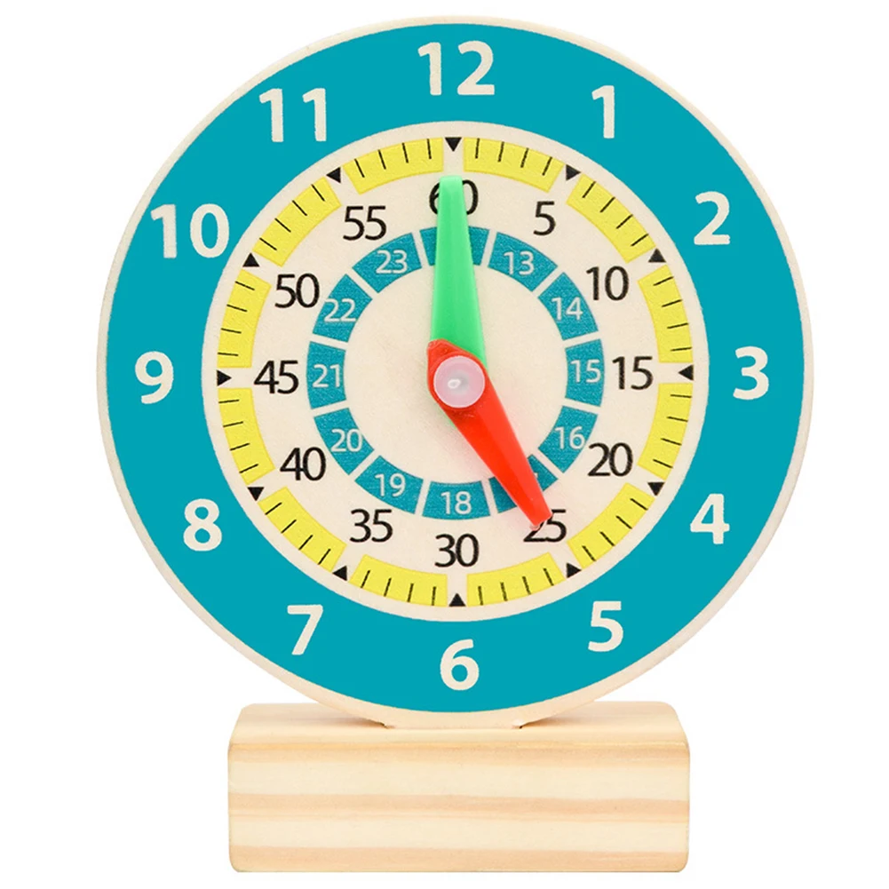 School Time Learning Turntable Clocks Games Montessori Children Wooden