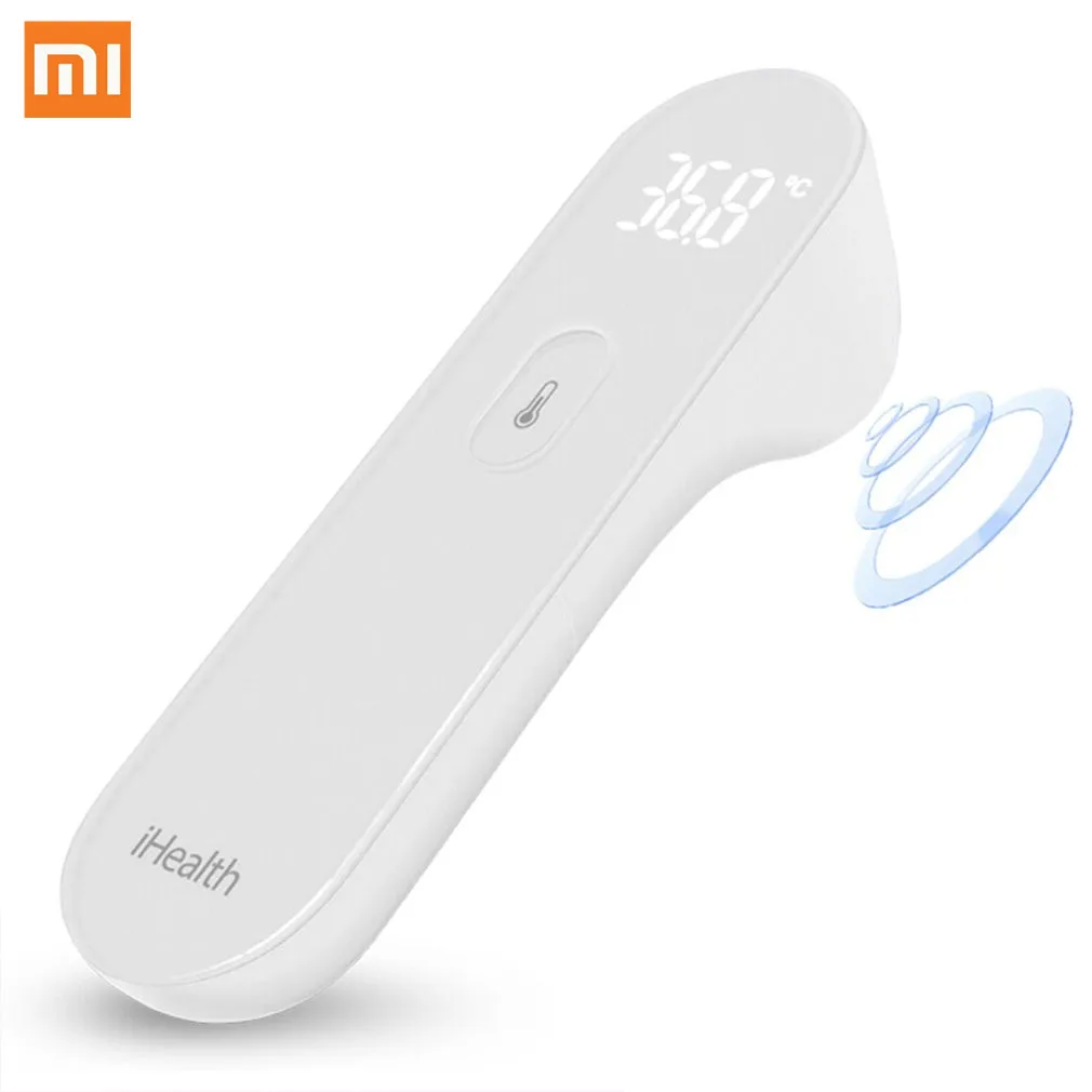 Original Xiaomi Mijia iHealth Thermometer LED Non Contact Digital Infrared Forehead Body Thermometer for Baby Kids Adults Elders - Цвет: white