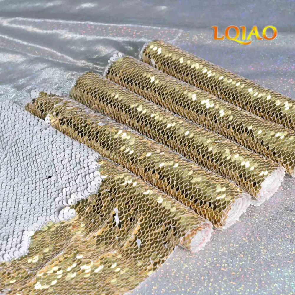 Light Gold White sequin patch 001