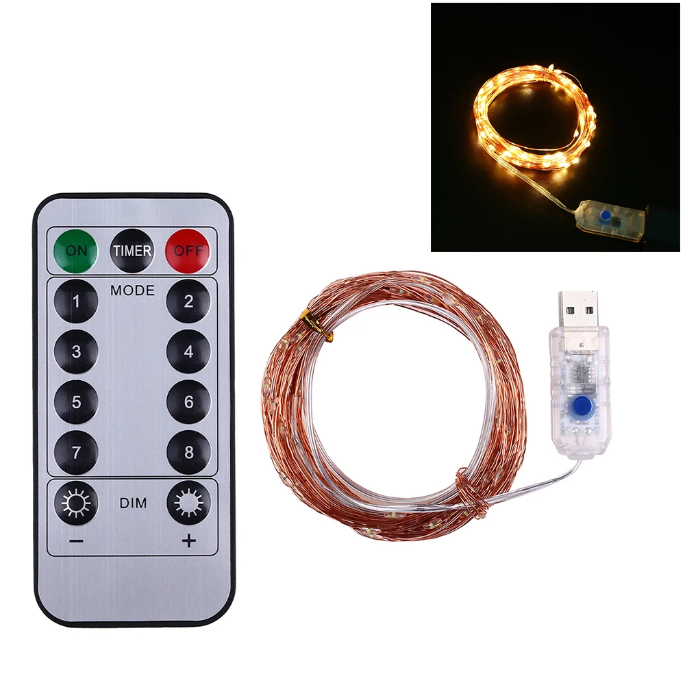

5M LED Copper Wire String Lights Wedding Decor with Remote Controller