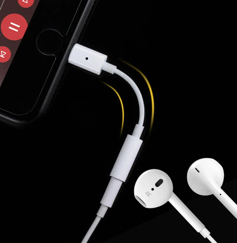 Headphone adapter audio converter is suitable for iphone headset conversion line mobile phone line control adapter