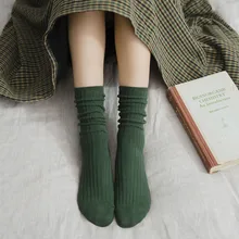 5 пар детских носков Для женщин средней длинны, без пятки, носки из хлопка однотонноные женские теплые мягкие носки Для женщин и девочек; Сезон Зима; удобные носки, calcetines mujer FN65