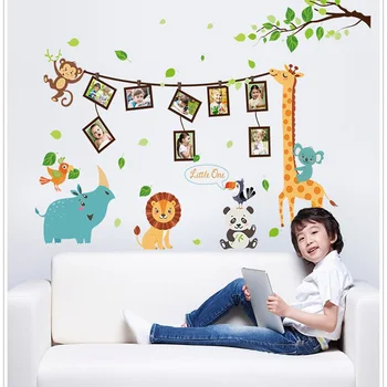 

Cartoon Animal Photo Frame for Baby Kids Room Bedroom Kindergarten Childlike Decorative Wall Sticker Mural