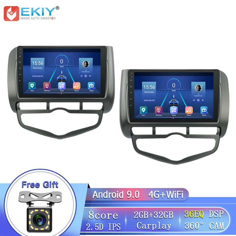 EKIY 8 сердечника DSP 4 + 64G Android 9 0 для HONDA Fit Джаз город 2002-2007 автомобиль радио