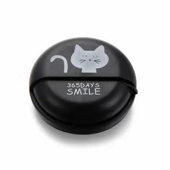 

Headphone Cable Box Round Headphone Storage Box Rotating Cover Earphone Container Multi-function Home Accessorie