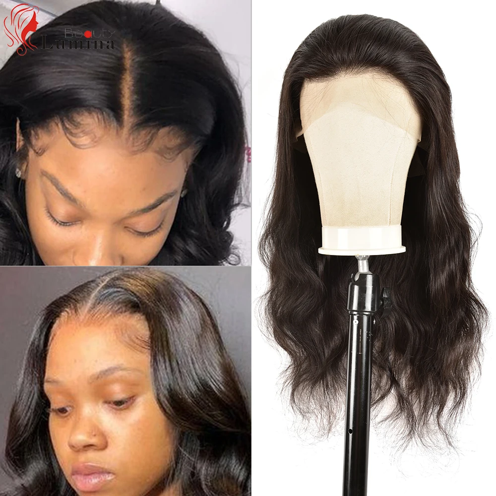 180 Density Transparent T Part Wig 13x5x2 T Part Lace Wig Pre Plucked Remy Brazilian Straight Human Hair Wigs