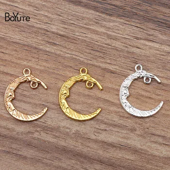 

BoYuTe (50 Pieces/Lot) 22.5MM Metal Alloy Moon Pendant Charms DIY Jewelry Accessories Hand Made Materials