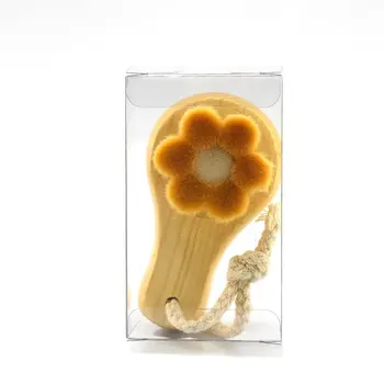 

Cleansing Brush The New Manual Racket Type Wooden Face Brush Two-Color Hair Petals Deep Cleaning Cleansing Tools