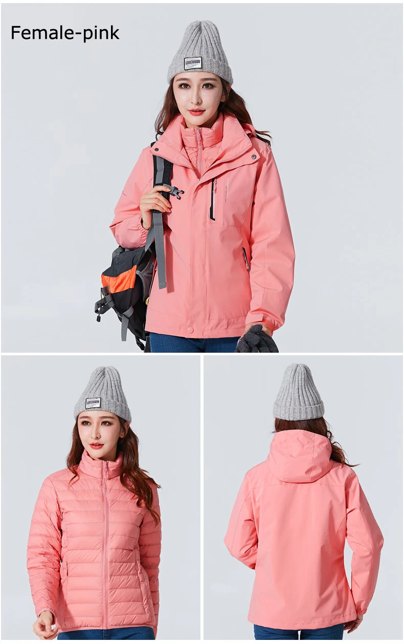Новинка, зимняя мужская и женская ветровка 3 в 1, уличная походная куртка, флисовая куртка для кемпинга, куртка для велоспорта, спортивная куртка с капюшоном