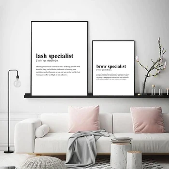 Kaufen Lash Spezialist Definition Drucke Stirn Spezialist Zitate Poster Wimpern Augenbraue Schönheit Salon Wand Kunst Leinwand Malerei Decor