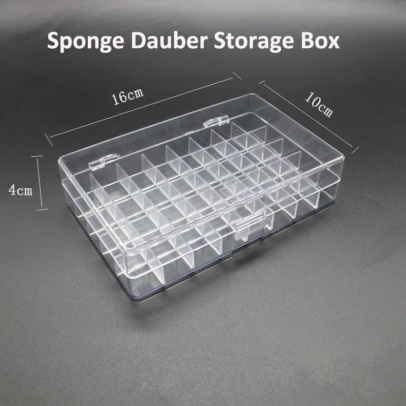 Empty 40 Grids Fixed Plastic Transparent Storage Organizer Case For Finger Sponge Daubers