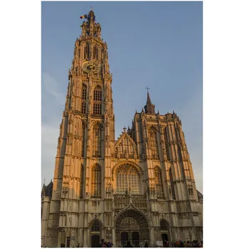 

5D DIY Diamond Painting Cathedral of Our Lady，Antwerp Belgium Small town scenery Cross Stitch Needlework Home decorations