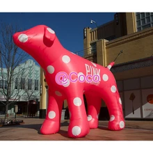 Воздушная к двери, горячая Распродажа, гигантская надувная розовая собака, рождественские украшения, надувная собака для рекламы