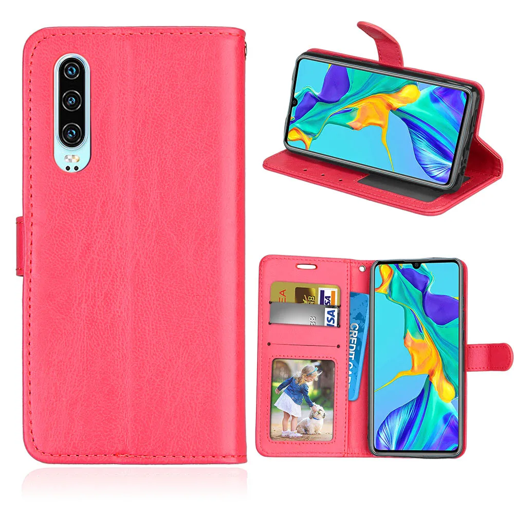 Red Чехол для huawei P30, чехлы для huawei P30 Pro, модный кошелек, искусственная кожа, задняя крышка для huawei P30 Lite, чехлы для телефонов - Цвет: Red