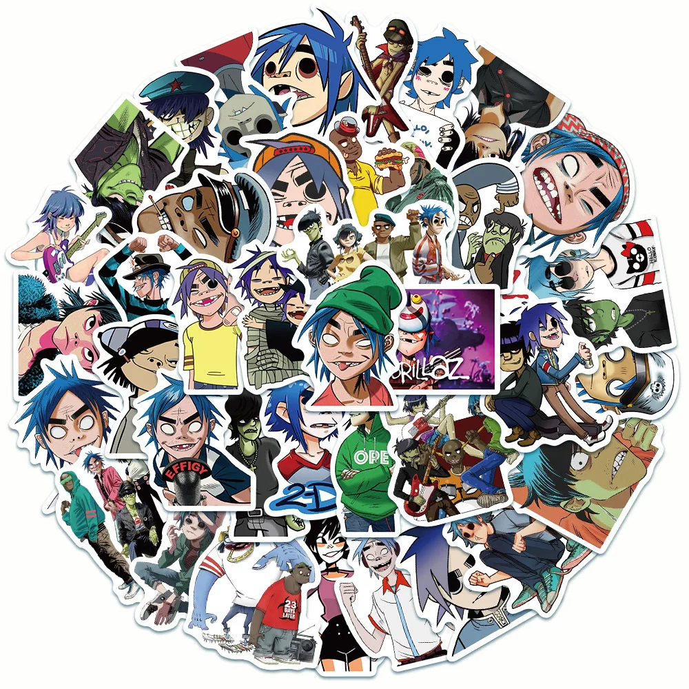 10/30/50 шт. мультяшный аниме уличный урчин Gorillaz необычная фотогитара искусственная