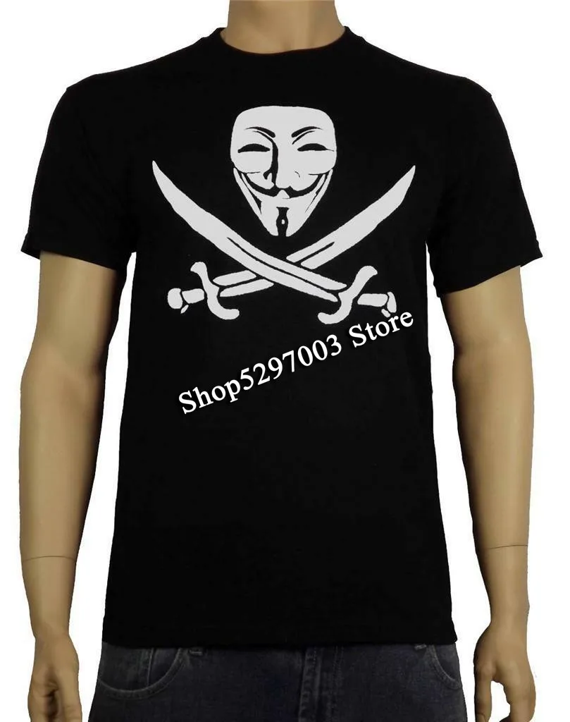 Футболка с персонажами из мультфильма пиратство-Guy Fawkes Mask V For Vendetta Disobey Hacker Free Style