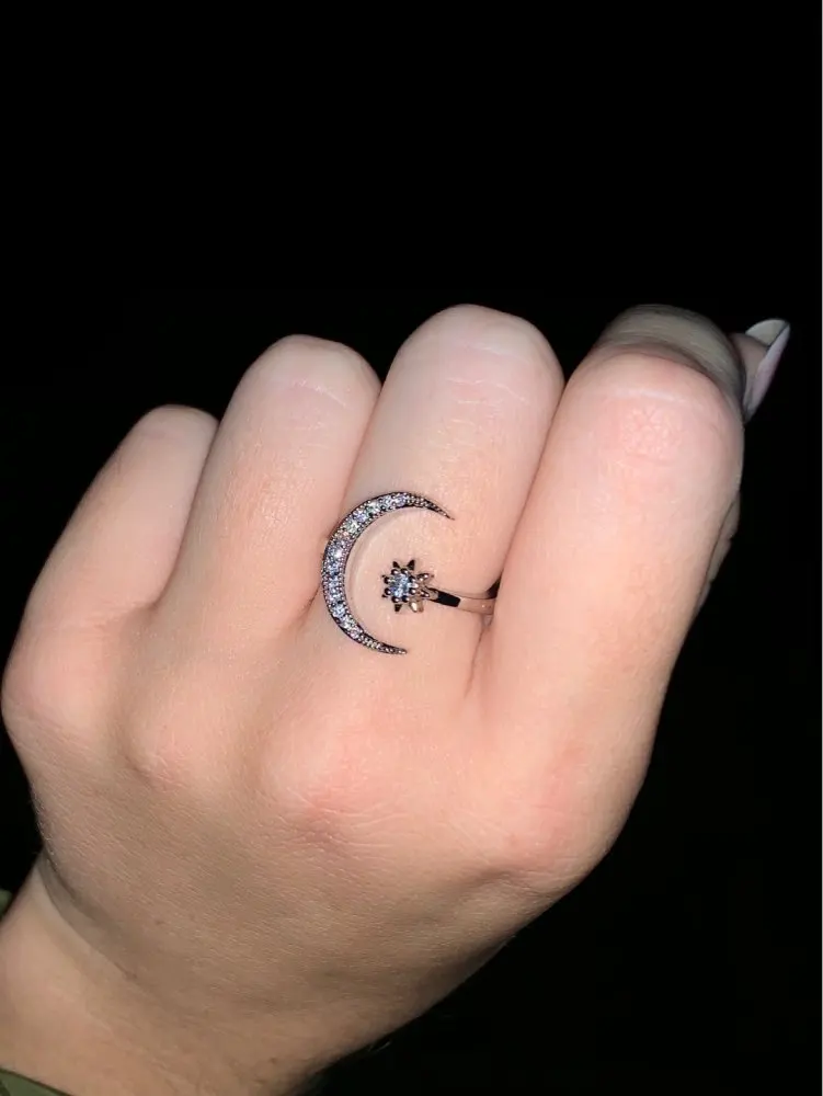 Choucong Moon Star Promise Ring 5A Циркон Камень Настоящее 925 пробы серебряные обручальные кольца для женщин вечерние ювелирные изделия