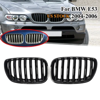 

MagicKit Front Kidney Gloss Black Grill Grille For BMW X5 E53 2004-06 Facelift