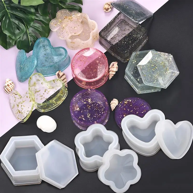 

Storage Box Resin Silicone Mold For Jewelry Making Heart Shape Cut Mold DIY Crystal Epoxy UV Gift Box Jewelry Tools
