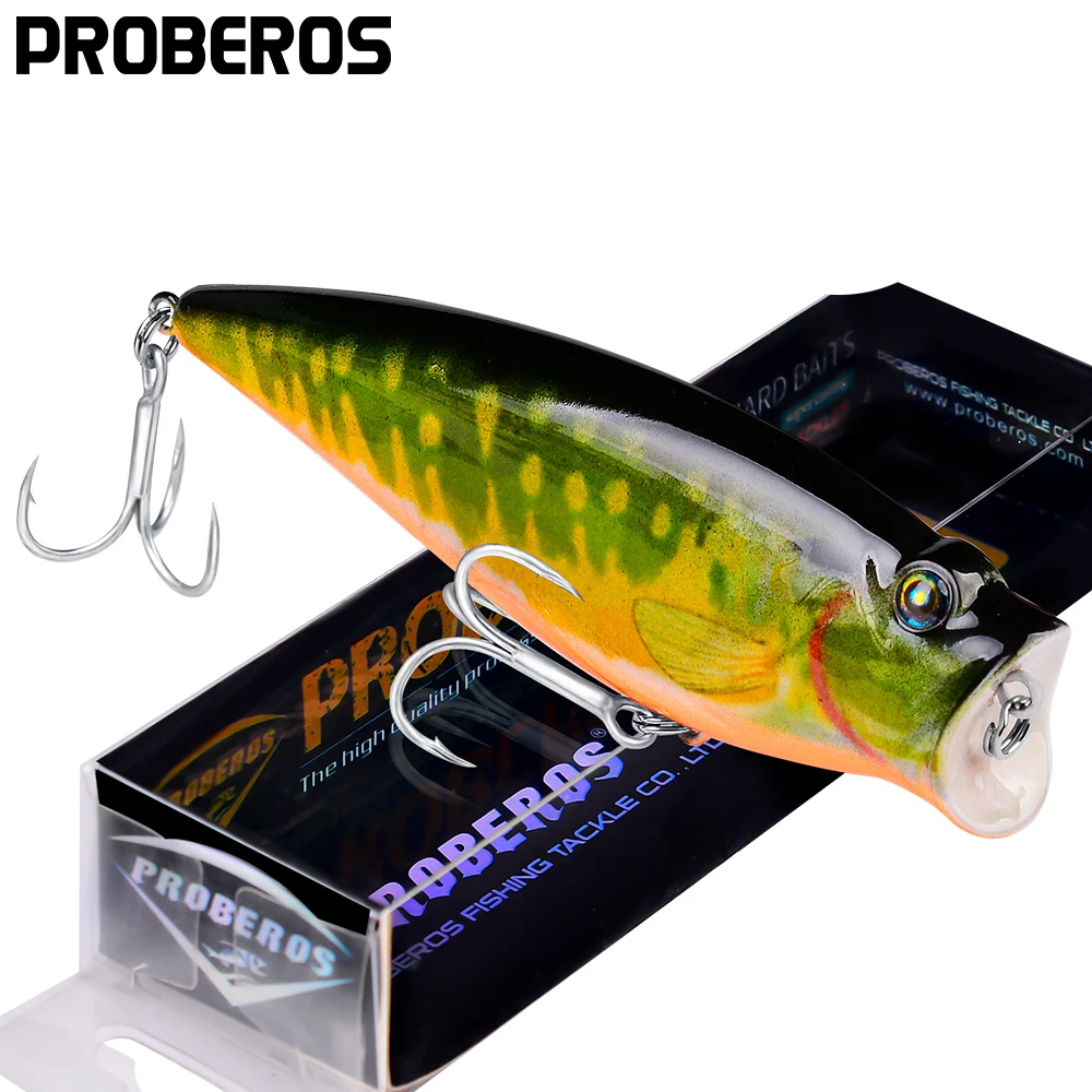 PROBEROS Fishing Lure 3.74-9.5cm/16.65g-0.588oz Popper Lure Set 6 Color  Fishing Bait 4# Hook Fishing Tackle