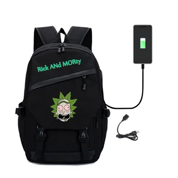 

Backpack Anime Rick and Morty Backpack School Bags Teenagers Laptop Shoulders Bag Bookbags Men Travel USB Bags Women Men Cartoon