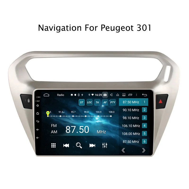 Sale 9" Android Octa Core 4G RAM 32G ROM Car Radio Multimedia Player Navigation GPS For Peugeot 301/Citroen Elysee 7