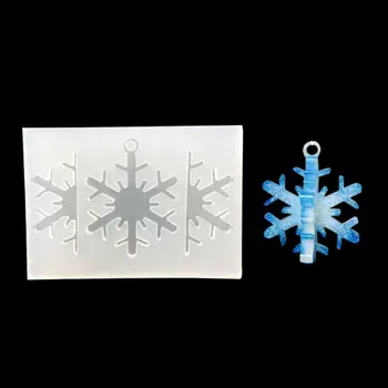 

3D Snowflake Pendant Resin Casting Silicone Resin Mold Art Craft Jewelry Tools