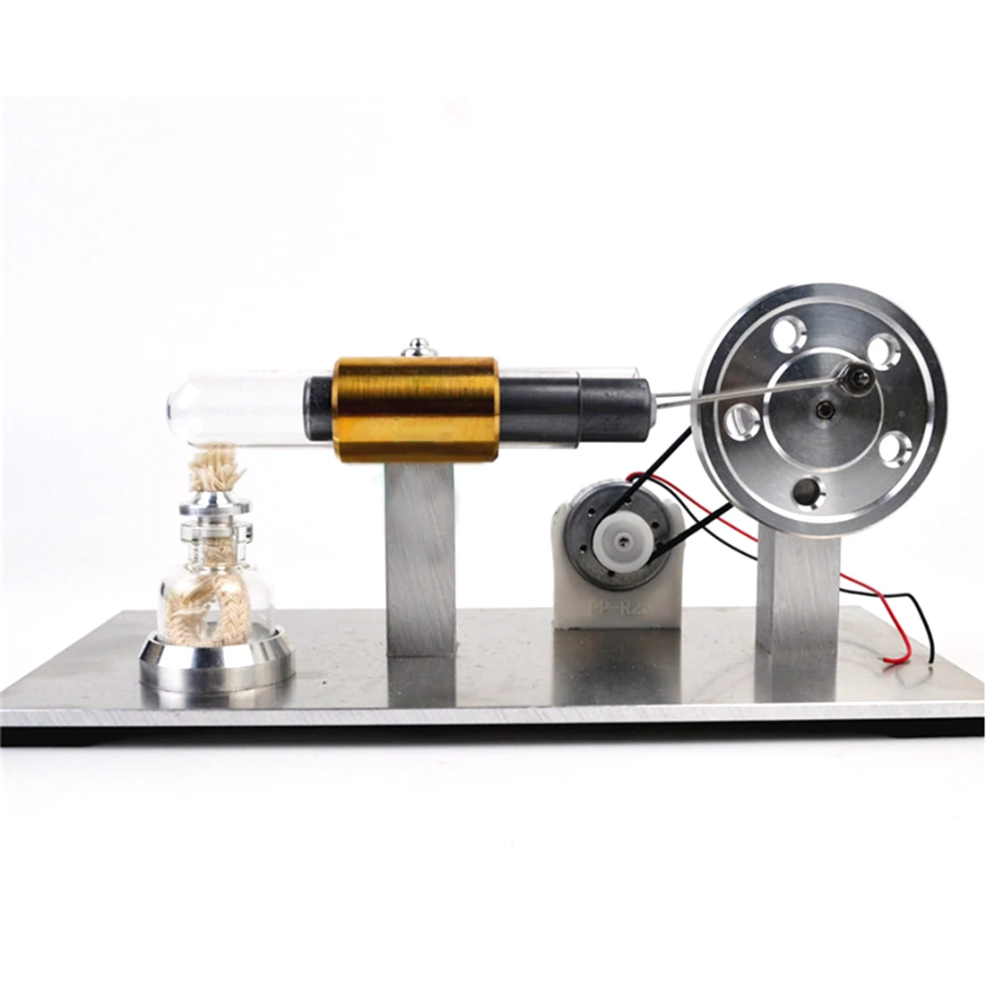 

Metal Single-Cylinder Stirling Engine External Combustion Generator Model DIY Stem Engine Model