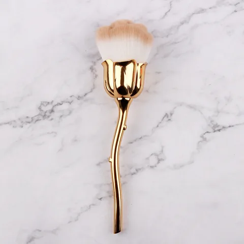 Brushes Cosmetics Tool Nail Art Brush Soft Clean Dust Rose Flower Shape Foundation Powder Glitter Beauty Manicure Care