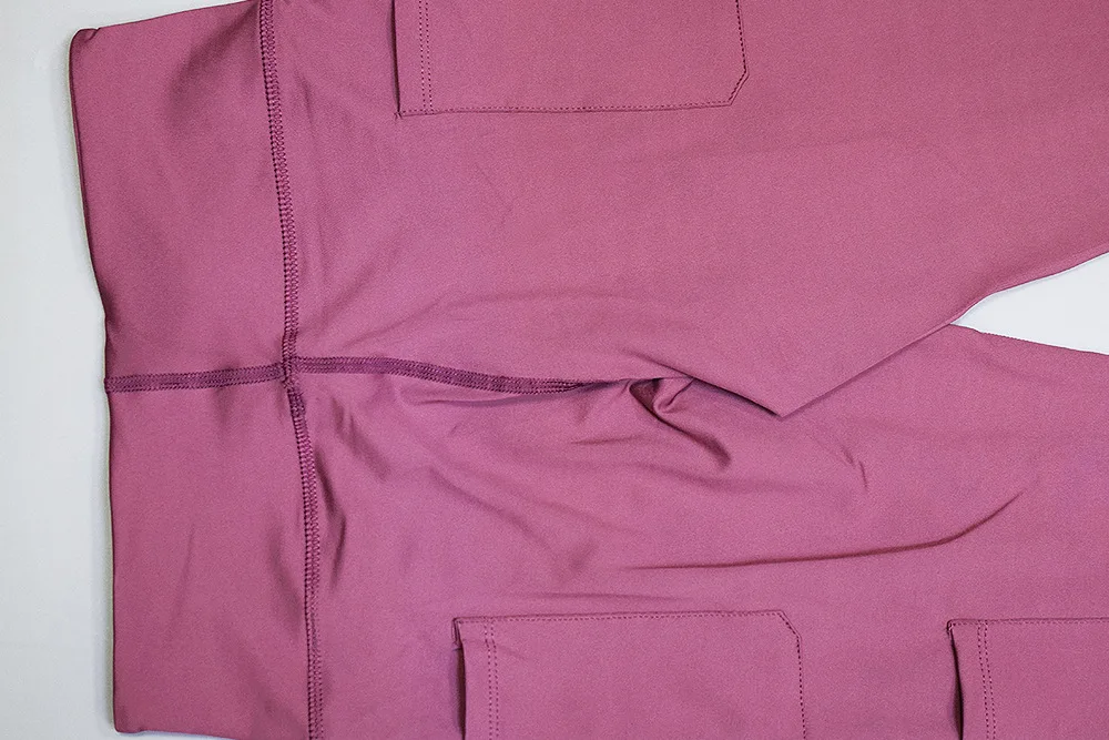 Стильные сексуальные попой Компрессионные Леггинсы розовые штаны для йоги с карманом для женщин