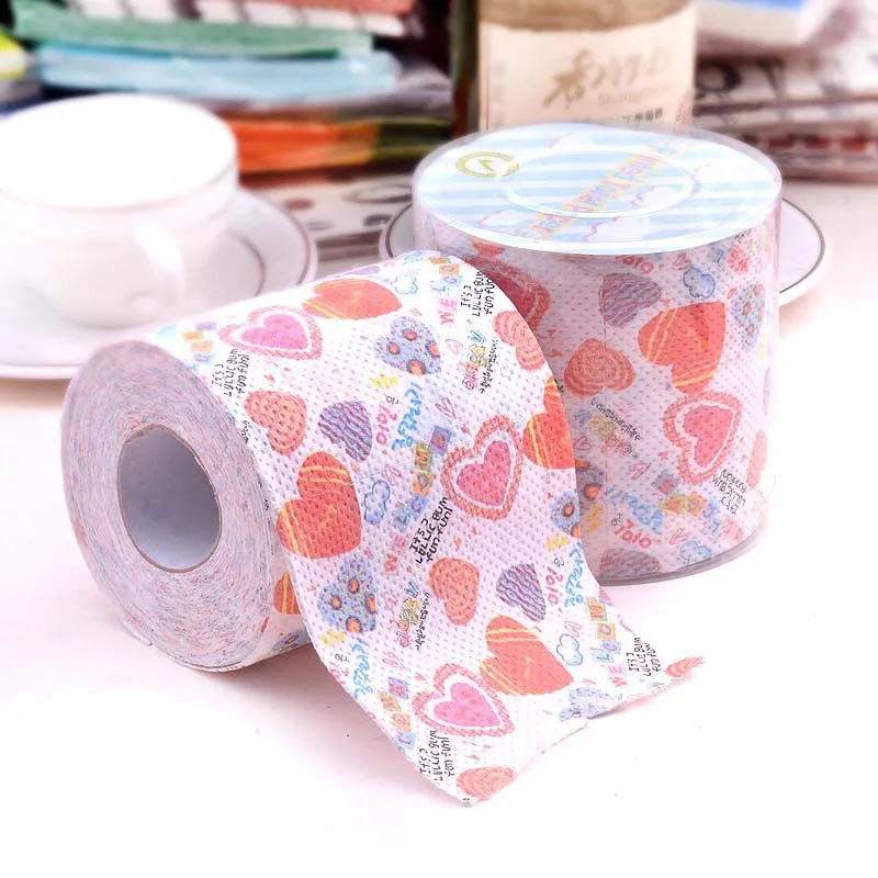 Personality 2 Rolls Soft Toilet Paper Color Printed Roll Paper Household Toilet With Core Tissue