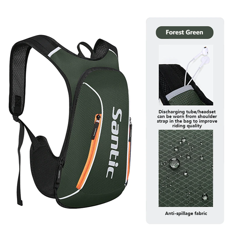 Santic Cycling Backpack 15L Outdoor Sports Gym Bags Backpack Riding Daypack Waterproof MTB Bike Hiking Bag Bicycle Accessories