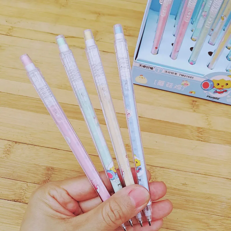 

0.5mm/0.7mm Automatic Pencils Kawaii Plastic Mechanical Pencil For Kids Gifts Material Supplies 10Pcs