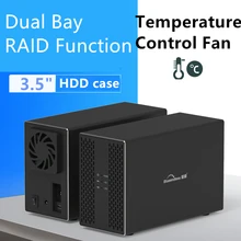 

3.5 Dual Bay external hdd enclosure raid Array Cabinet sata Hard Disk Array with RAID Function USB Disk Array Box Dual Bay