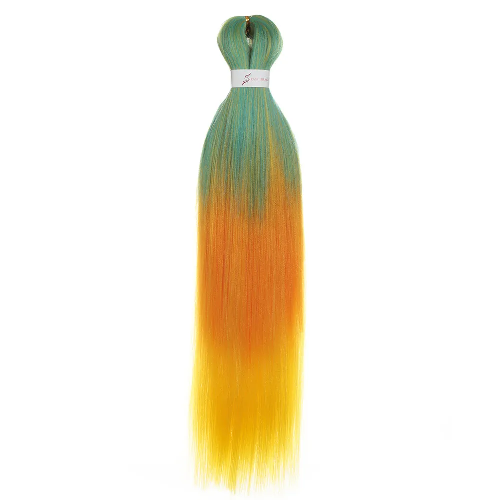 Легко огромные косички волосы крючком предварительно растянутые косички волосы Омбре синтетические волосы для наращивания низкотемпературное волокно 26 золотой красоты - Цвет: S18