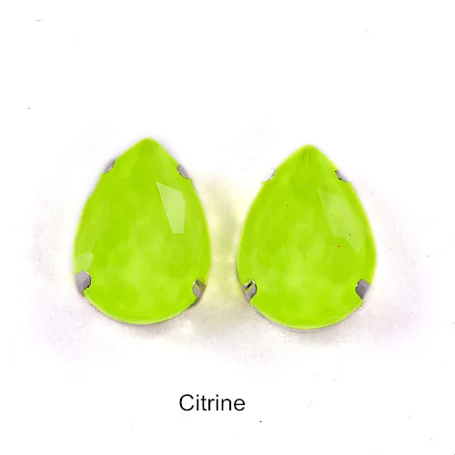 Citrine 20 шт. 13x18 мм стеклянные разноцветные неоновые Стразы с когтями, блестящий в ночное время ультрафиолетовый светильник для одежды B1318 - Цвет: Citrine