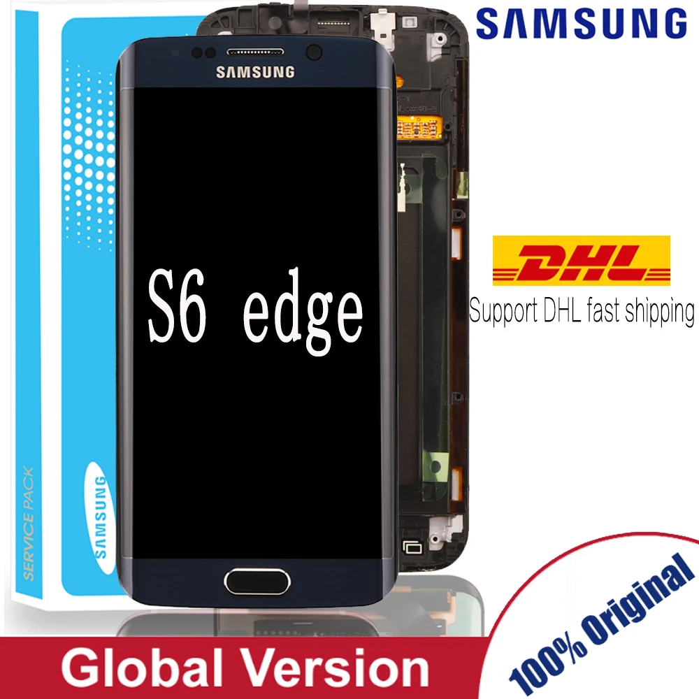 ЖК-дисплей 5 1 ''Super AMOLED для SAMSUNG Galaxy S6 edge с рамкой G925 G925I G925F сенсорный экран