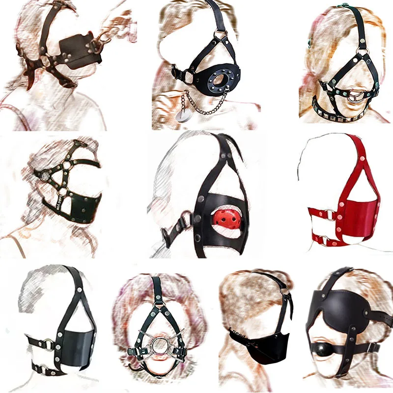 Sex Toys Sex Party Toys Erotic Sex Toy Sex Bondage Toys O Ring Open Mouth Spider Gag Ball Muzzle Bondage Gear BDSM Leather Harness Mask Blindfold For Couples